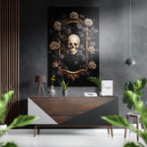 Skull Brushed Aluminum Dibond Wall Art.